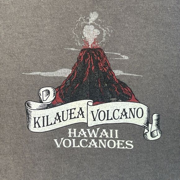 Gildan Kilauea Volcano Shirt Adult Small Gray Hawaiian Graphic Print - Picture 3 of 12